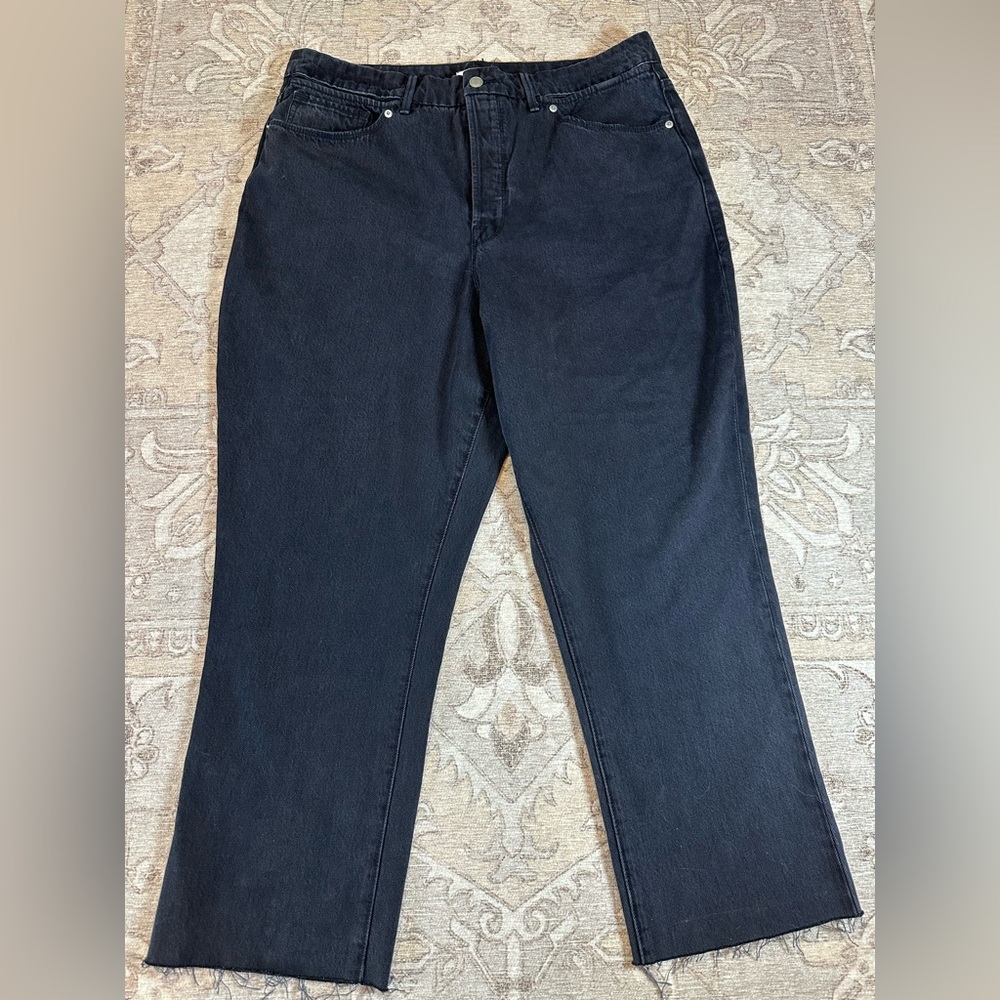 Good American Good Boy Black Jeans With Slit Waistband - Picture 5 of 12